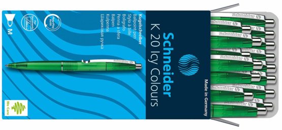 Schneider K20 Icy Colours Retractable Ballpoint Pen - Translucent Green - Image 3