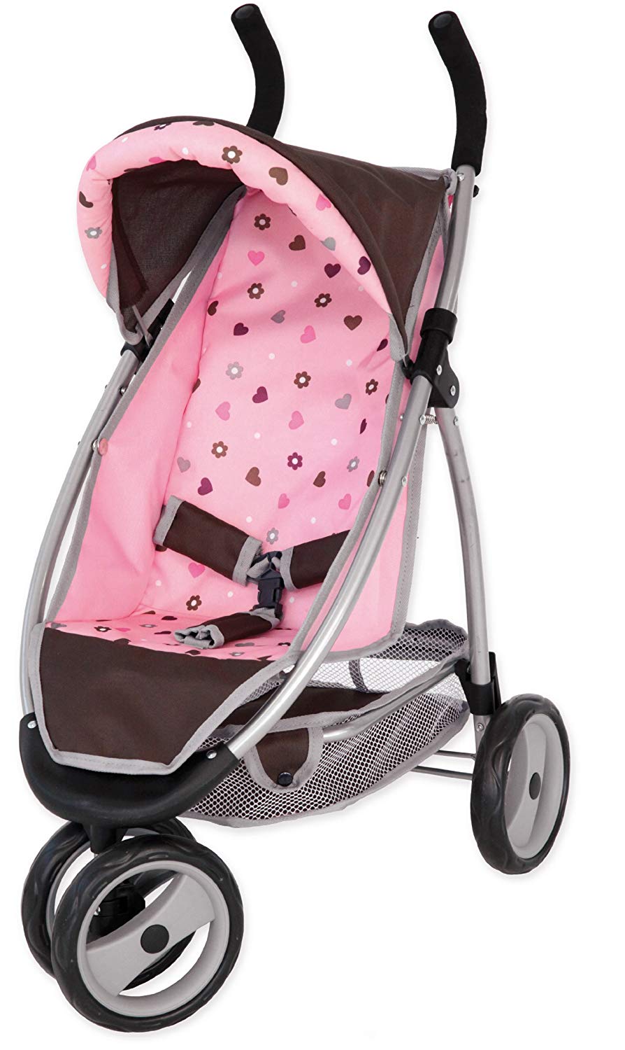 Bayer Design Dolls stroller, Jogger Sport, soft-grip, swivel front wheels, modern, Pink, Large