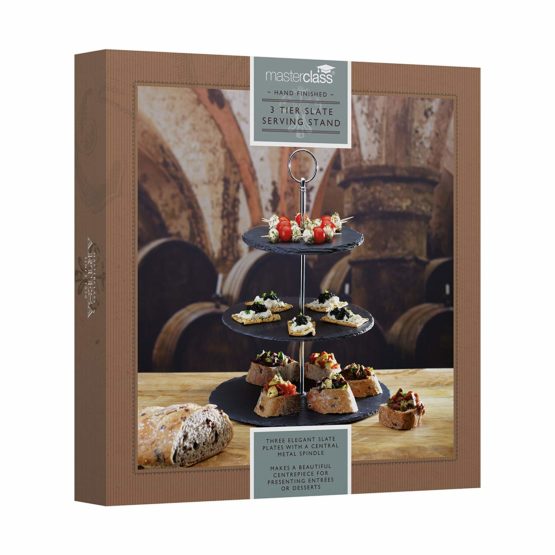 Artesa Cake Stand and Serving Set, Slate, 3 Tier - Image 2