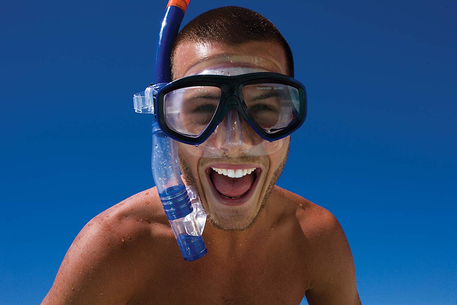 Zoggs Reef Explorer Snorkel and Mask Set, Blue, Adult, 301902, 14 Years+ - Image 2