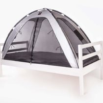 DERYAN Bedtent - 200x90cm - Silver - < 1mm Mosquito Net - Protects your sleeping child against mosquitoes and insects - Including carrying bag