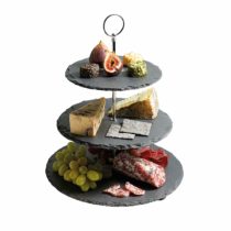 Artesa Cake Stand and Serving Set, Slate, 3 Tier