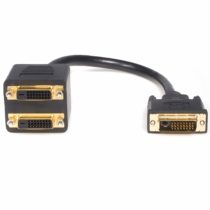 StarTech 1ft DVI Splitter Cable - M / F - DVI-D to 2x DVI-D Dual Video Splitter for Your Split Screen Computer Monitor (DVISPL1DD), Black