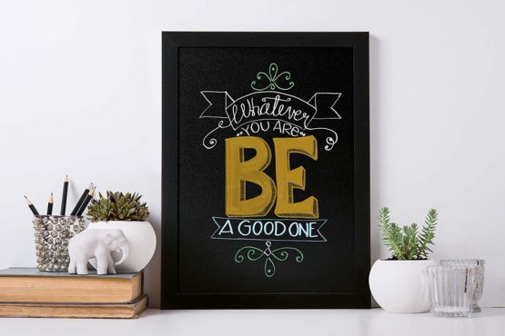 Securit Woody Wood Board with Chalk Marker, Lacquered Black Finish, 30 x 40 cm, 30x40 - Image 3