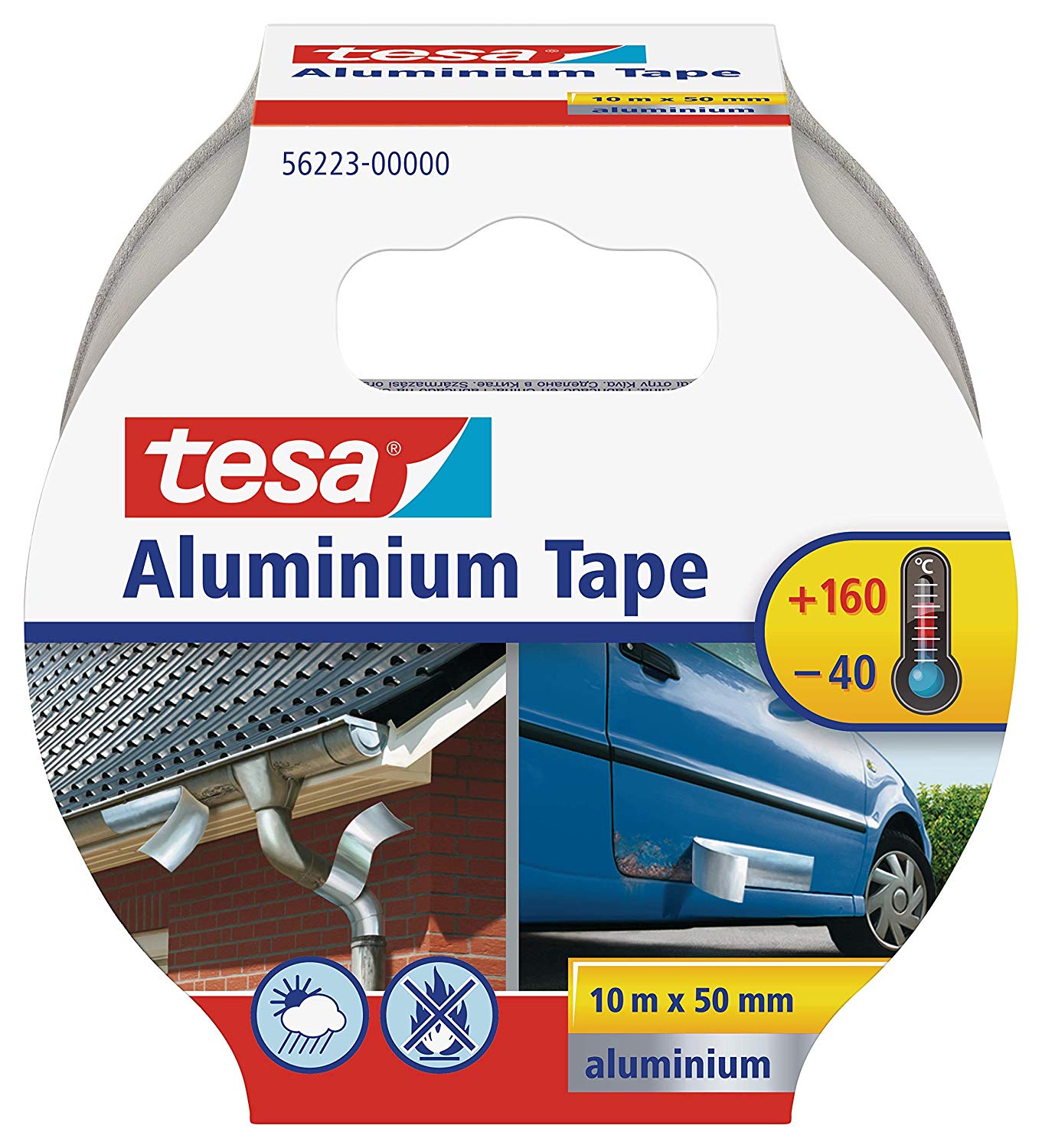tesa Ruban Adhésif Aluminium, Bande Auto Adhésive en Aluminium pour la Réparation et l'Isolation de Surfaces Métalliques