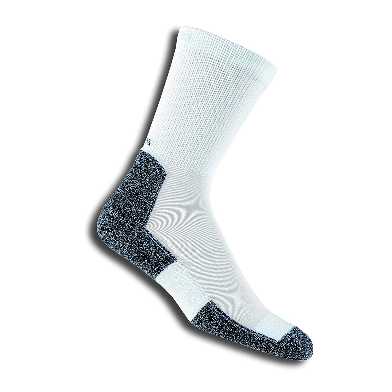Thorlos Men's Lite Padded Running Crew Socks - White, Medium
