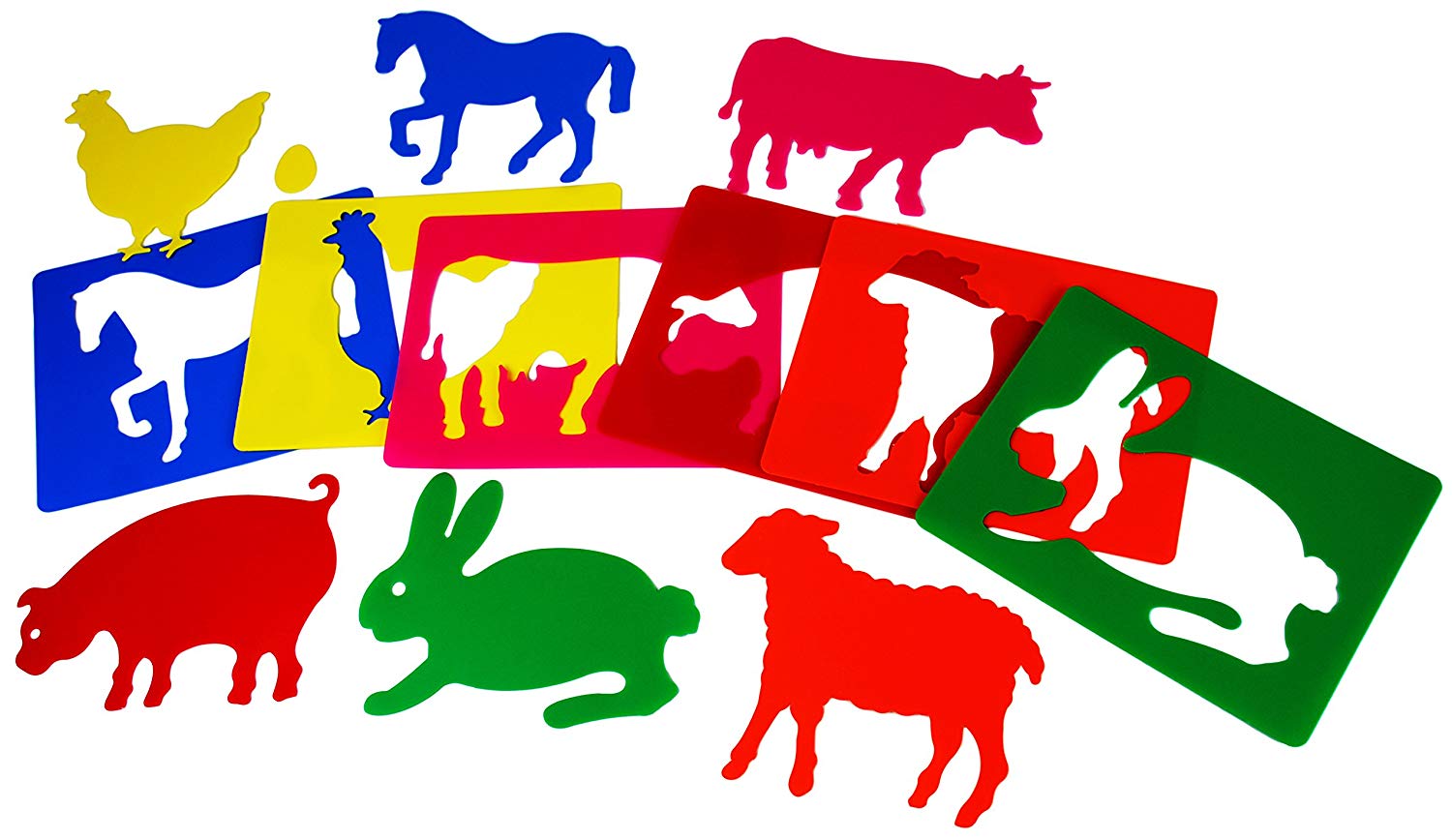 HenBea 716 Farm Animals Stencil Set, 6 Piece