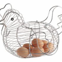 KitchenCraft KCCHICKLRG Chicken Shaped Egg Basket with Chrome Plated Finish, Wire, 34 x 26 x 24 cm