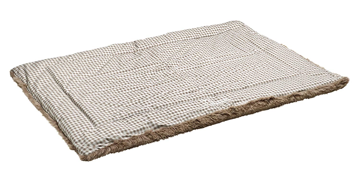 HUNTER Dog Blanket Astana with Plush, Medium, 120 x 80 cm, Brown Checked