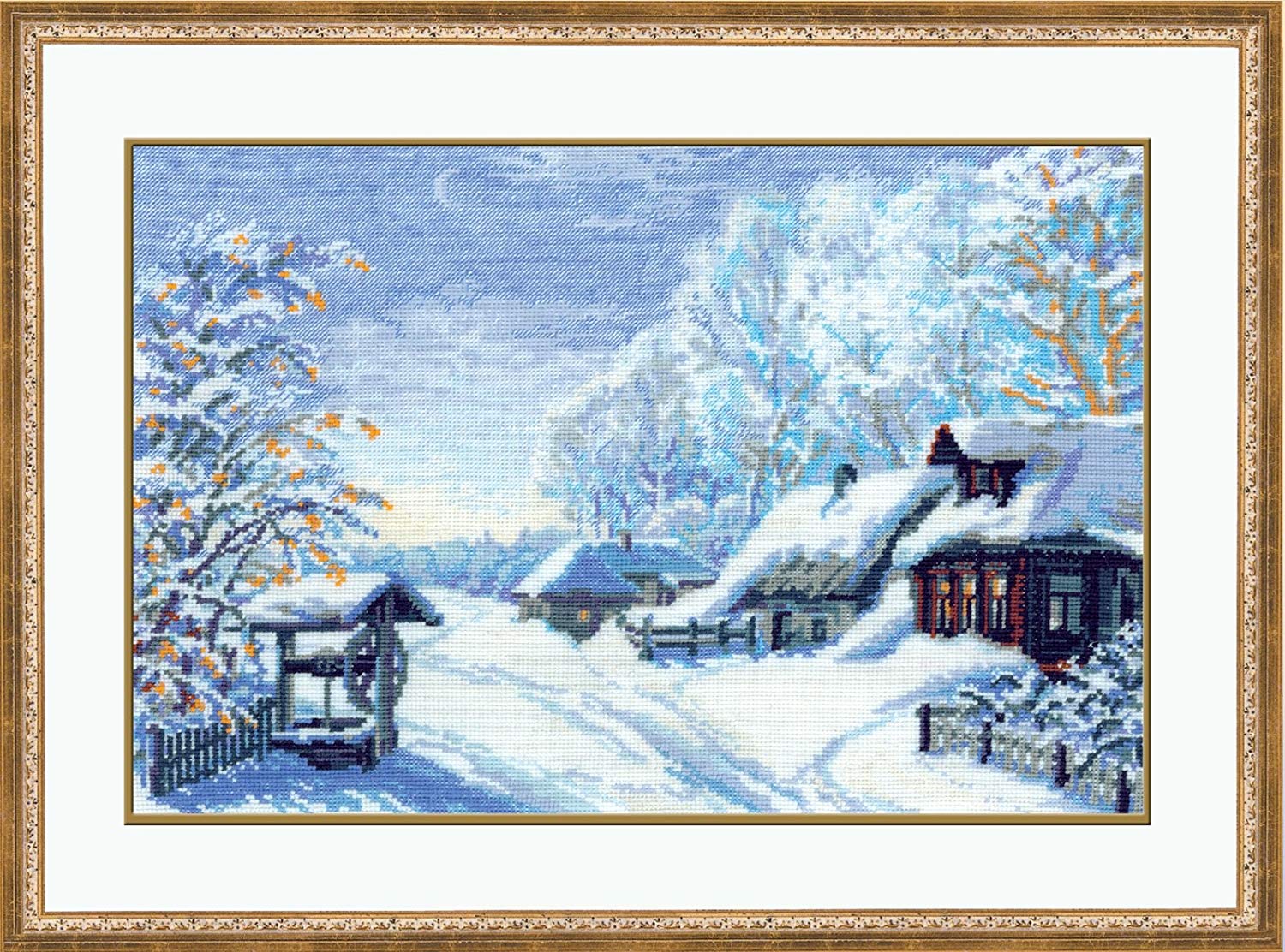 Riolis Cross Stitch Kit - 989 - Russian Winter, Blue, 38cm x 26cm