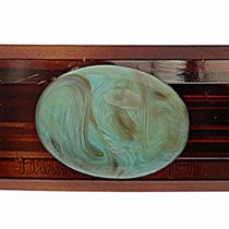 Caravan French Beveled Automatic Barrette Decorated with Turquoise Bead