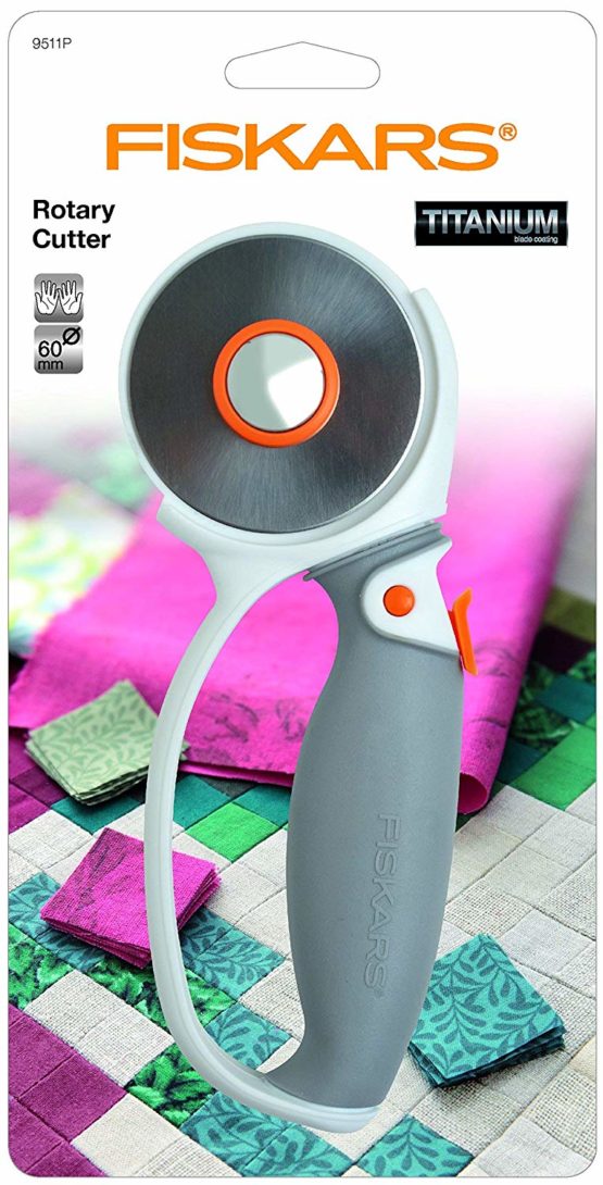 Fiskars Titanium Rotary Cutter, Ø 60 mm, For Right- and Left-handed Users, Orange/White/Grey, 1004753 - Image 3