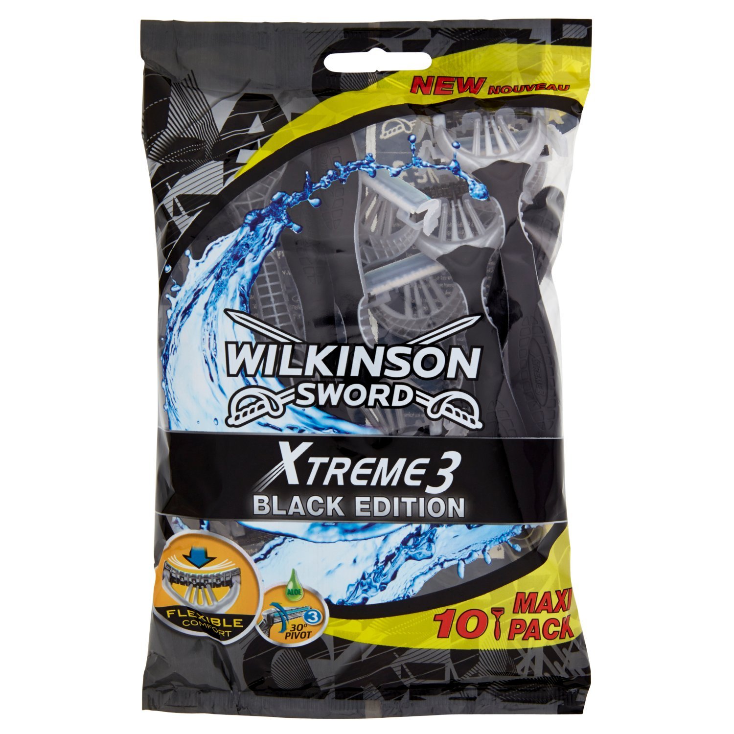 Wilkinson Xtreme 3 Disposable Razors (Pack of 10) Black Edition