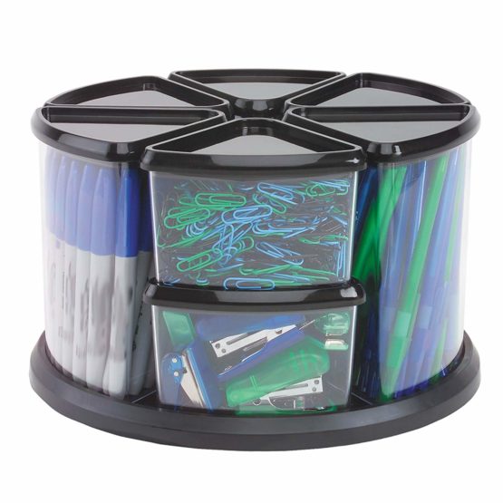 Deflecto Carousel Storage Tidy Crystal Tubs - Black (Pack of 9), 39010104 - Image 3
