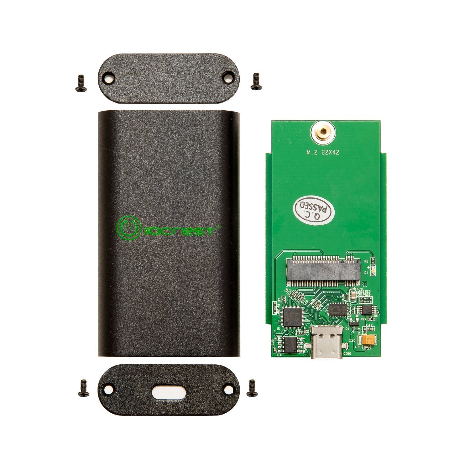 IO Crest IOCrest Aluminum M.2 NGFF B-Key to USB 3.1 Type-C M.2 2242 SSD Enclosure Portable External Solid State Drive Enclosure - Image 2
