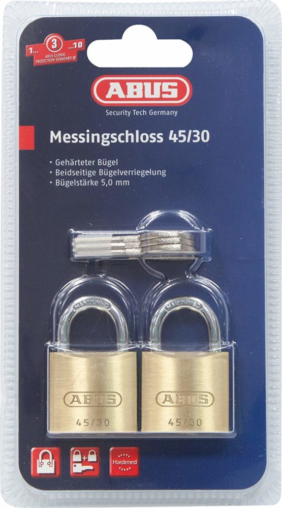 ABUS ABVS11821 Brass Padlock, 45mm, Set of 2 - Image 3