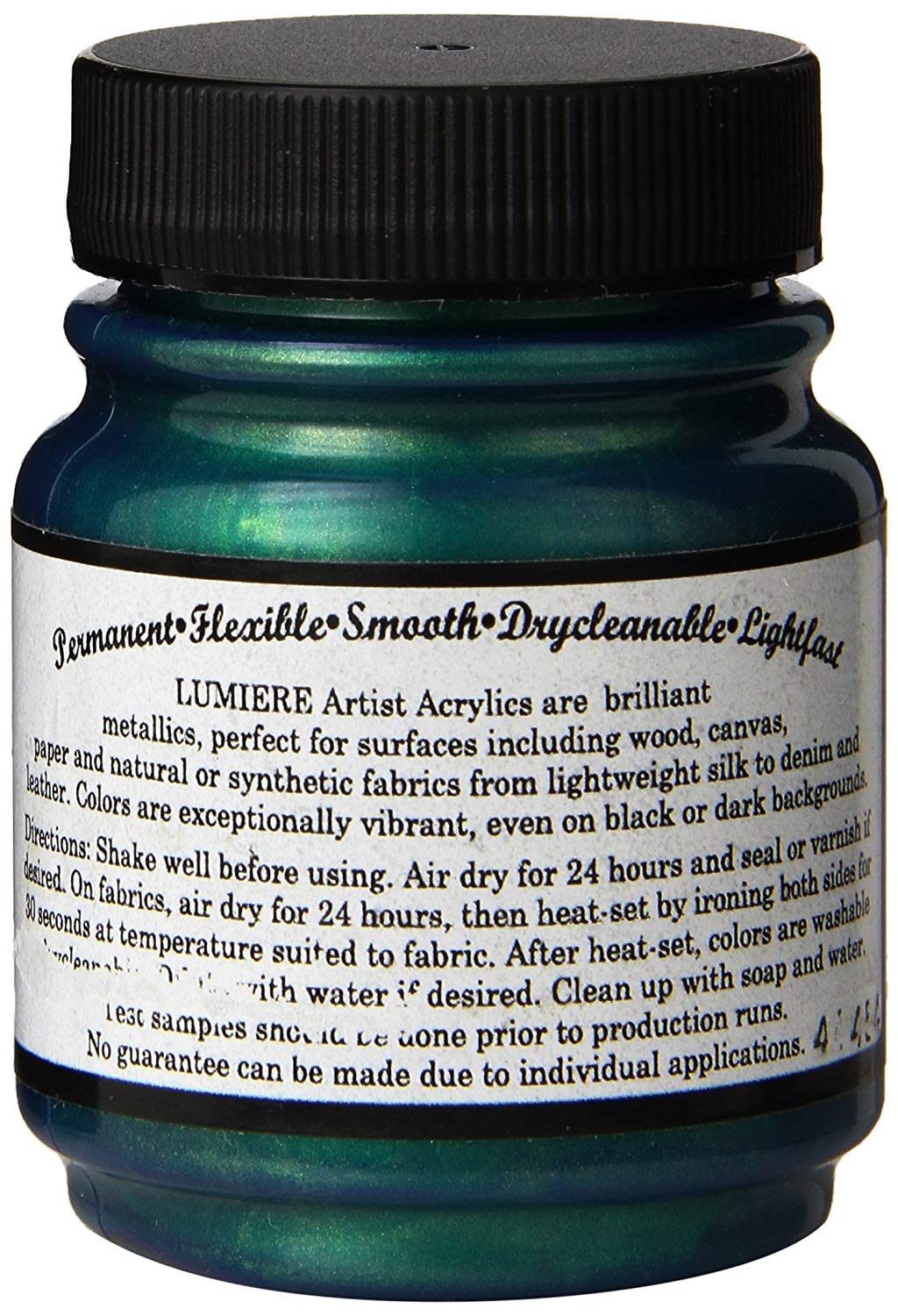 Jacquard Lumiere, Flexible Metallic Paint for Fabric Leather and More, Halo Blue Gold 2.25 fl ozl (66.5 m) - Image 2