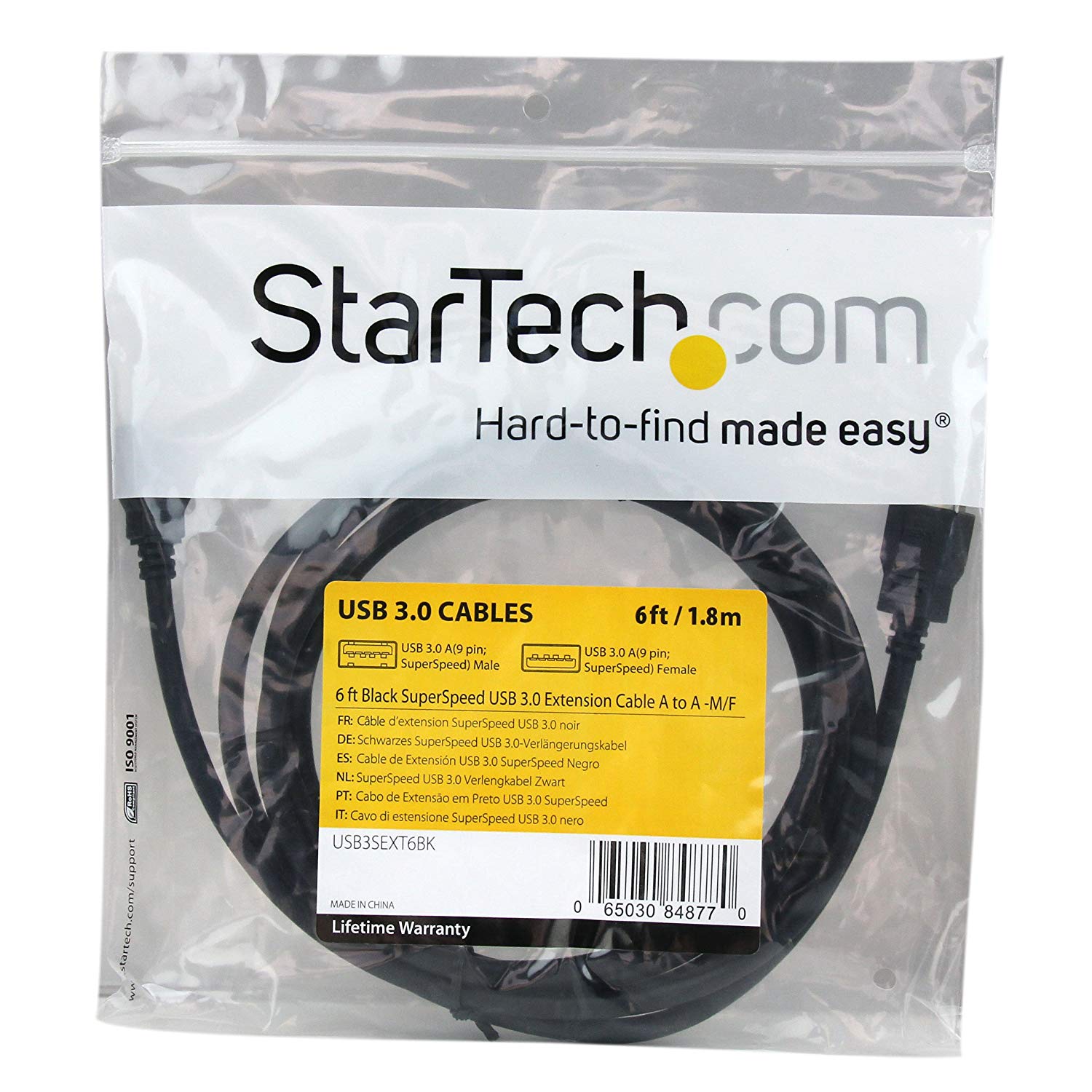 StarTech.com 6 ft Black SuperSpeed USB 3.0 Extension Cable A to A M/F, 2m USB 3 Male to Female Ext Cable / Cord 6ft - Image 4