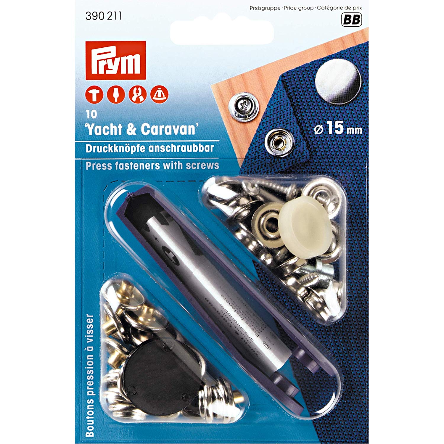 Prym Tent front press studs 10 pieces