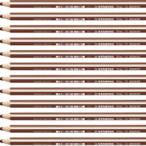 Colouring Pencil - STABILO Trio thick Box of 12 Light Brown