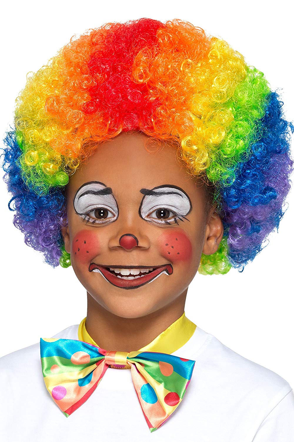 Smiffys Clown Wig, Multi-Coloured Kids, Girls Fancy Dress, Clown Dress Up Wigs Halloween, One Size