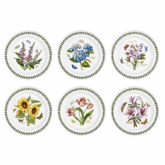 Portmeirion Botanic Garden Plate, Set of 6 - various motifs, Dia.25cm