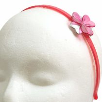 Caravan 0.5 oz Silver/Pink Celluloid Acetate Dainty Flower Headband