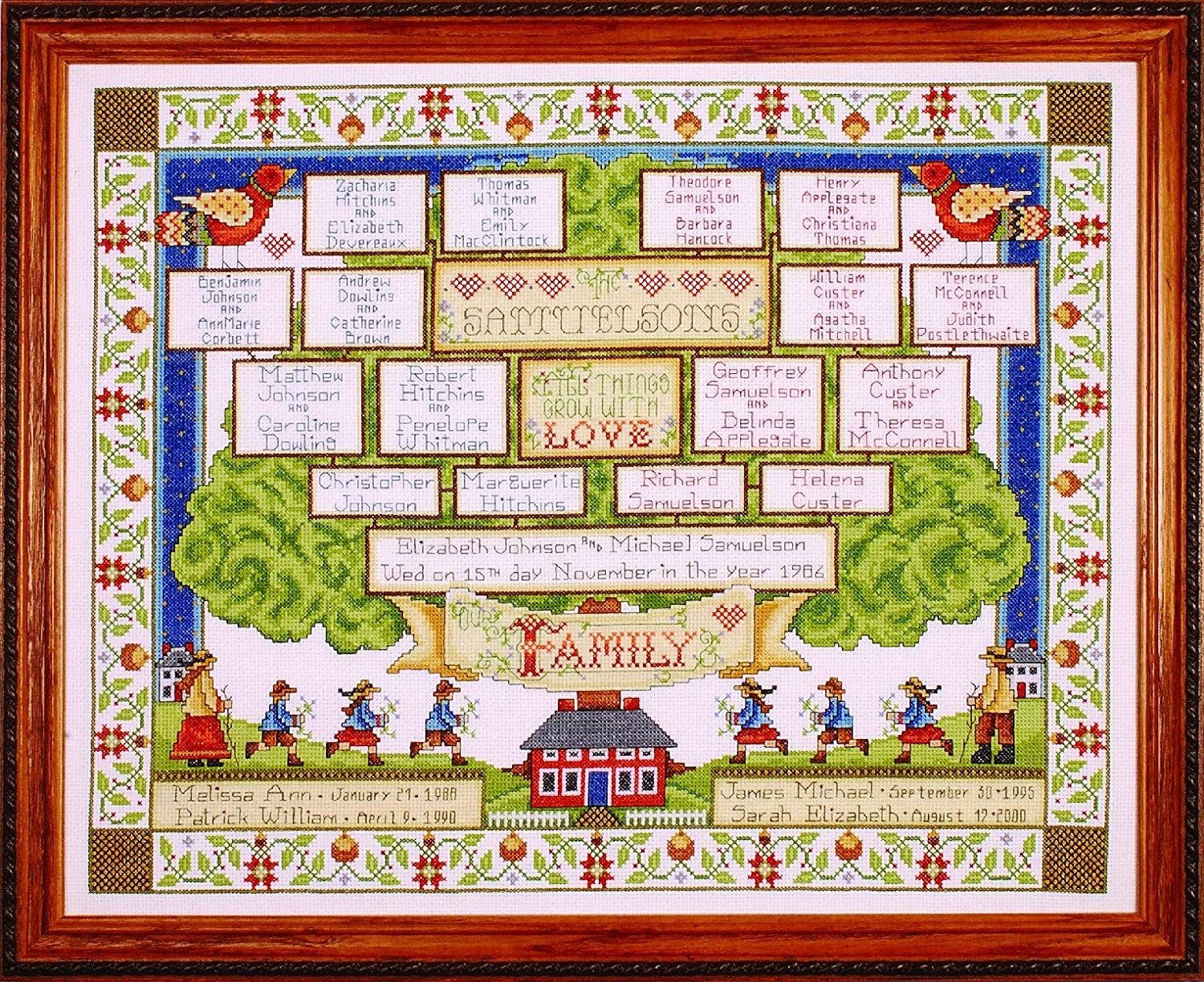 Design Works Family Tree Cross Stitch Kit, Multi-Colour, 404880, 16"X20"