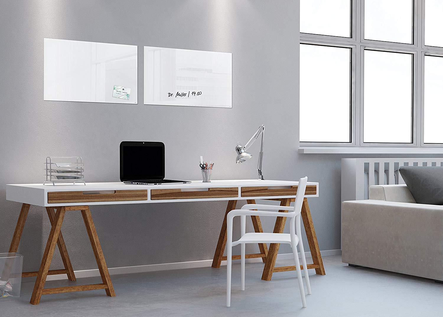 SIGEL GL121 Premium Glass magnetic Board, glossy surface, 60 x 40 cm, easy mounting, super White - Artverum - Image 2
