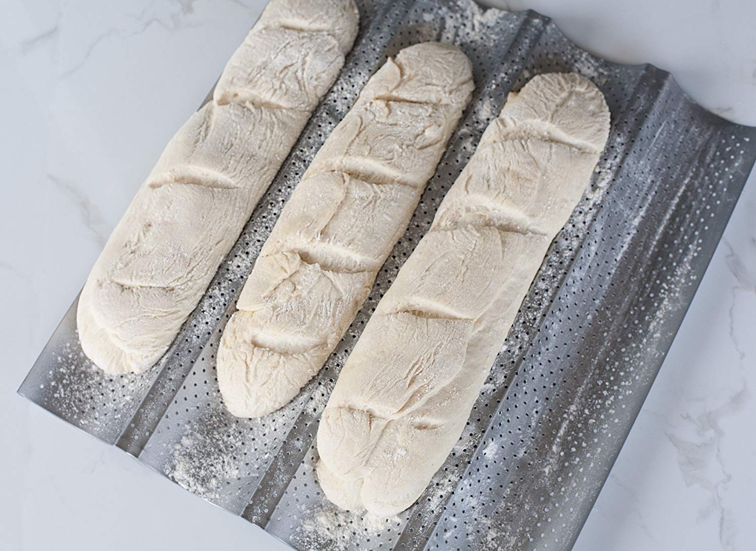 Paderno 47014-35 Baking Sheet for Baguettes, 15 inches by 13 inches, Black - Image 3