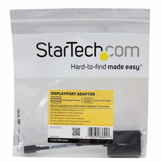 StarTech Mini DisplayPort to VGA Adapter - Black - Thunderbolt Compatible - mini DP to VGA Converter - 1080p (MDP2VGA) - Image 4
