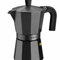 Monix Vitro Noir Aluminium Non-Stick 1 Cup Coffee Maker, Black, 30 x 30 x 30 cm