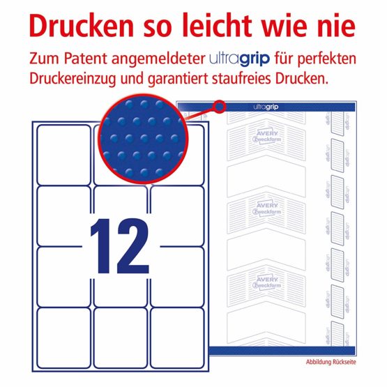 Avery Purpose Form L7164-100 Address-Labels, 63.5 x 72 mm, 100 Sheet/1.200 Labels, White - Image 2
