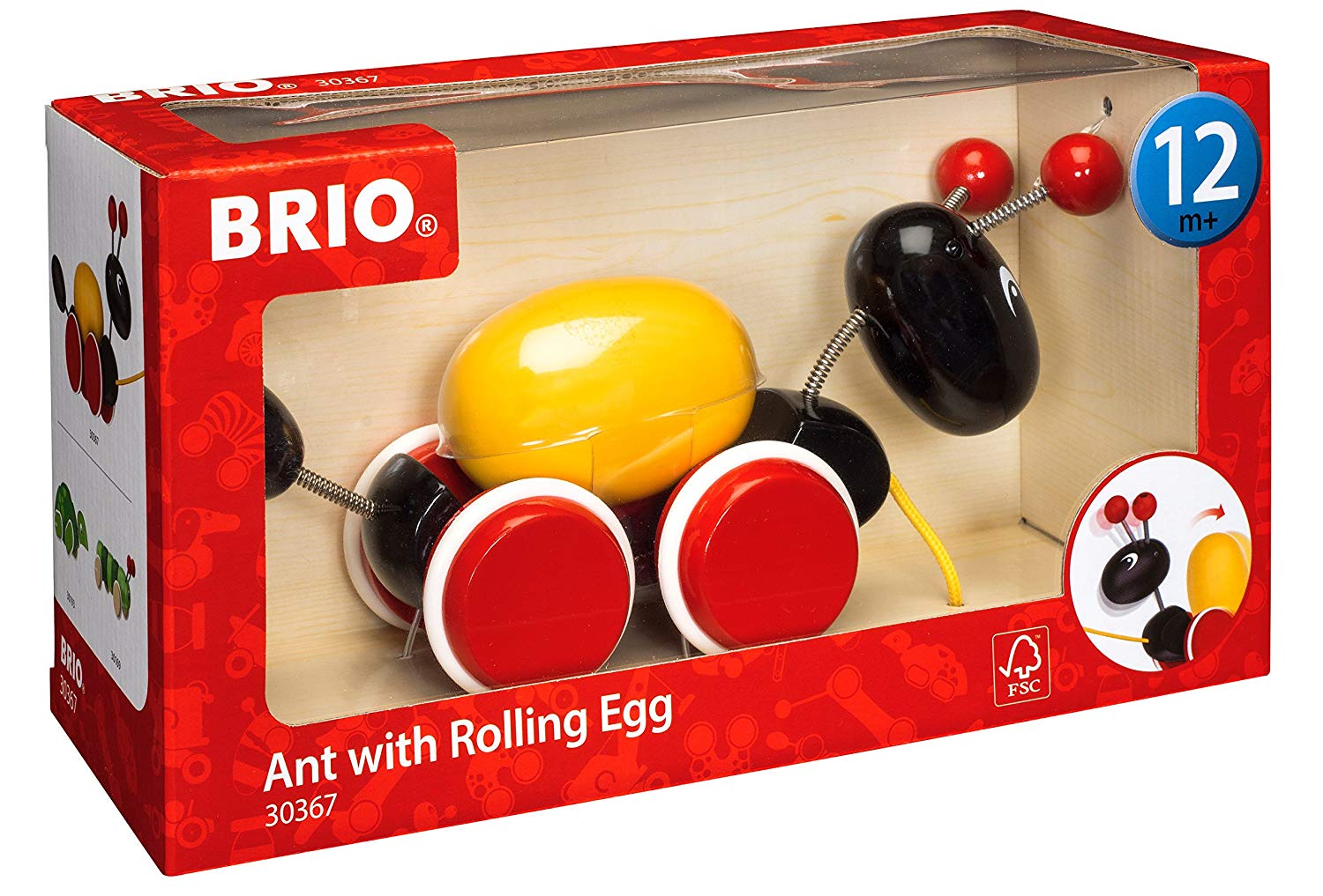 BRIO Ant with Egg Pull Along Toy Toddler Toys for Ages 12 Months Up (Kids 1 Year Old), Multicoloured - Image 4