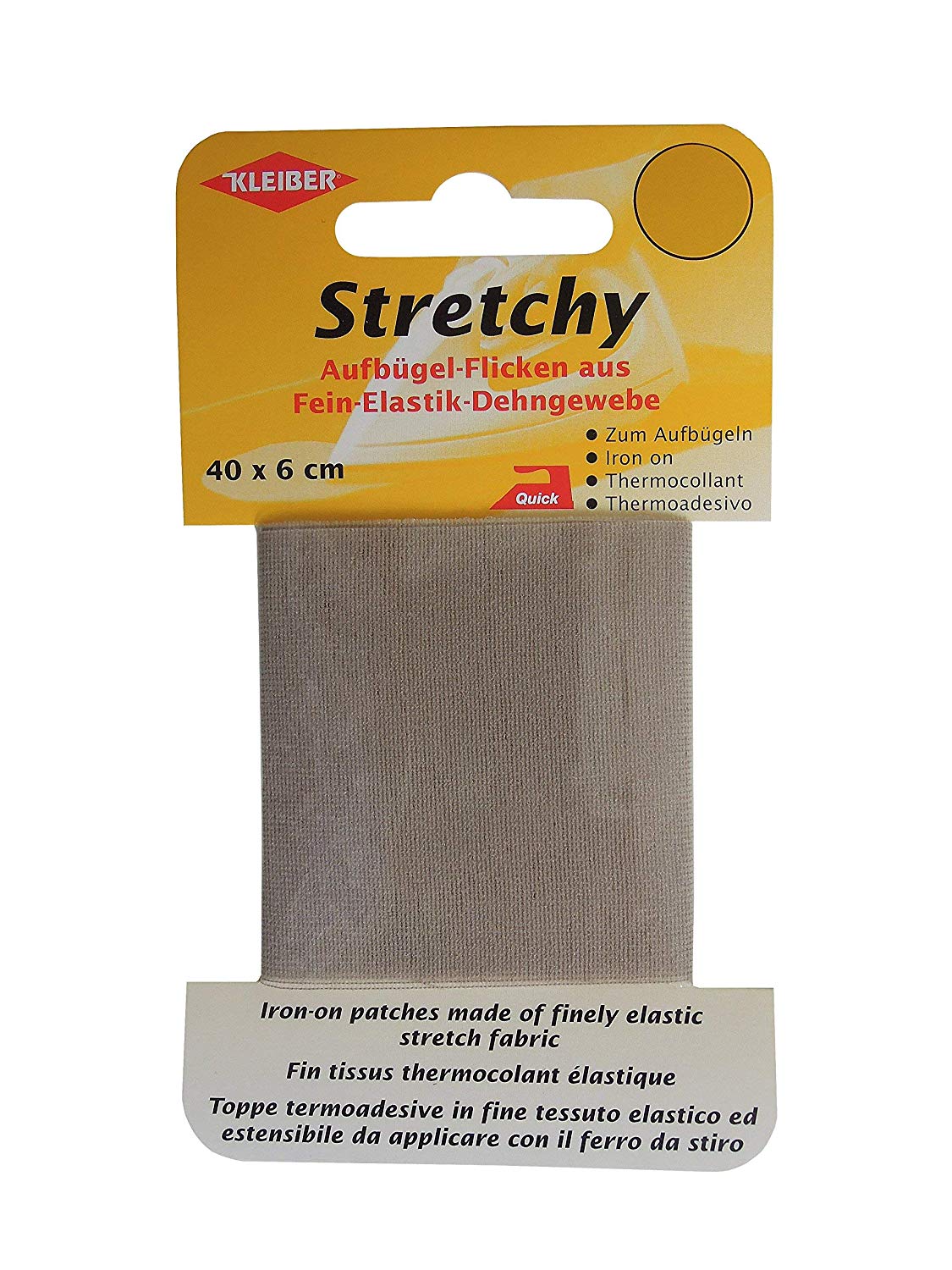 Kleiber 40 x 6 cm Iron on Elasticated Clothing Repair Tape, Beige