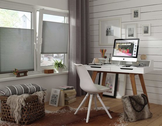 GARDINIA Pleated Blind for Clamping, Opaque Folding Blind, Mounting Kit Included, EASYFIX Pleated Blind with Two Operating Rails, Slate, 40 x 130 cm (WxH) - Image 4