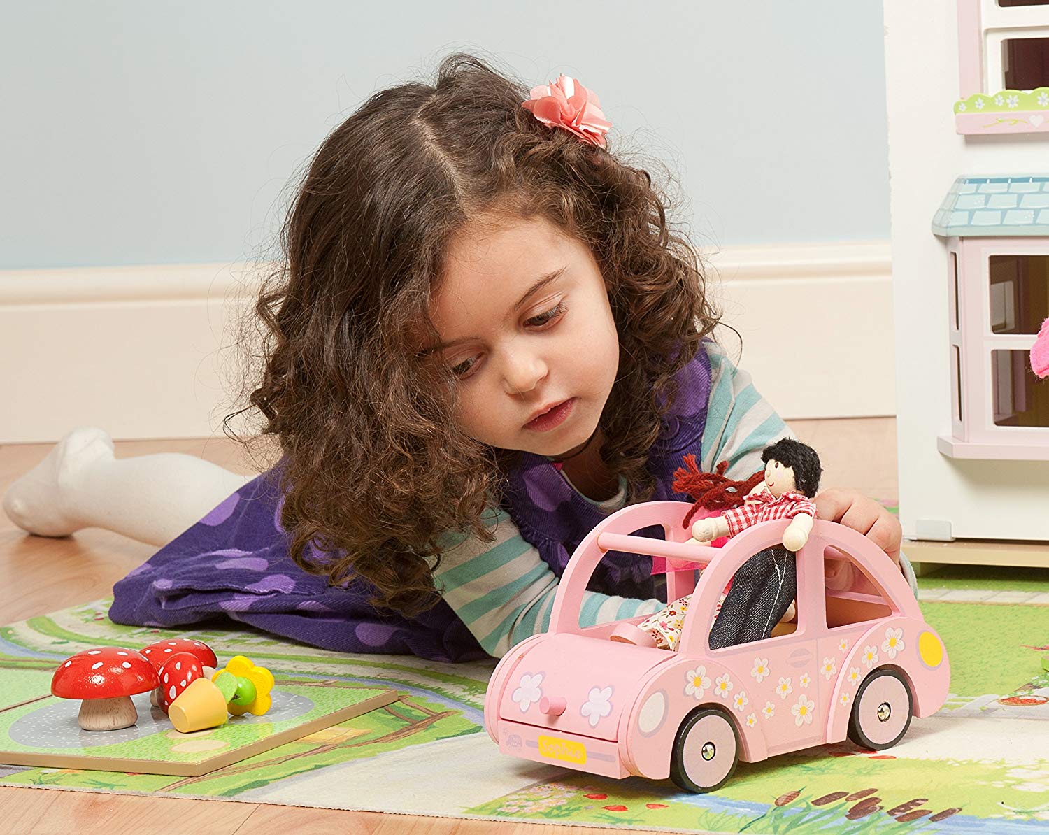 Le Toy Van - Wooden Daisylane Sophie's Car Accessories Play Set For Dolls Houses, Pink, 2 years - Image 3