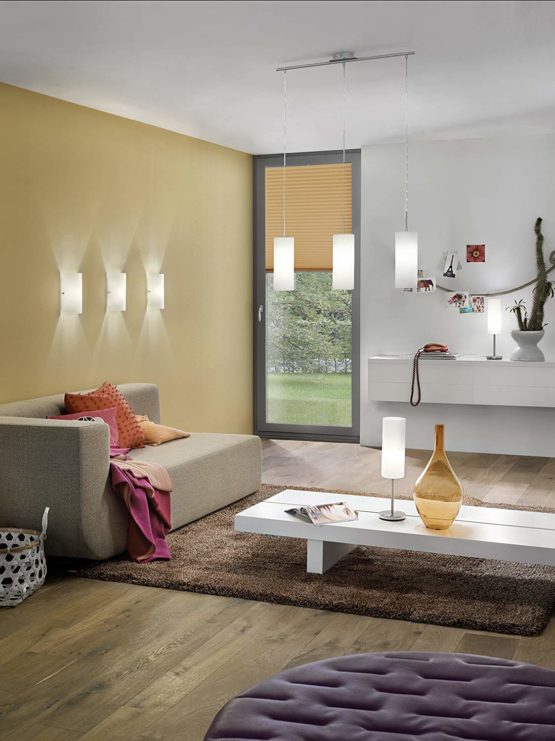 EGLO TROY 3 wall light, 1-flame wall lamp, Material: Steel, Colour: Matt nickel, Glass: satined, white, Socket: E14 - Image 3