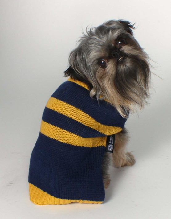 Bh Pet Gear Navy/Yellw-Stripe Sweater Large, Acrylic, Multicolour, 45.72x25.4x0.76 cm - Image 3