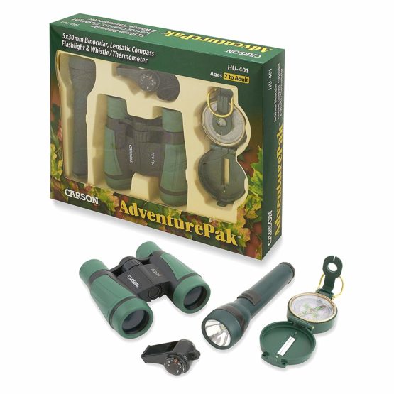 Carson HU-401 AdventurePak Featuring 30mm Binoculars and Outdoor Accessories, Green - Image 3