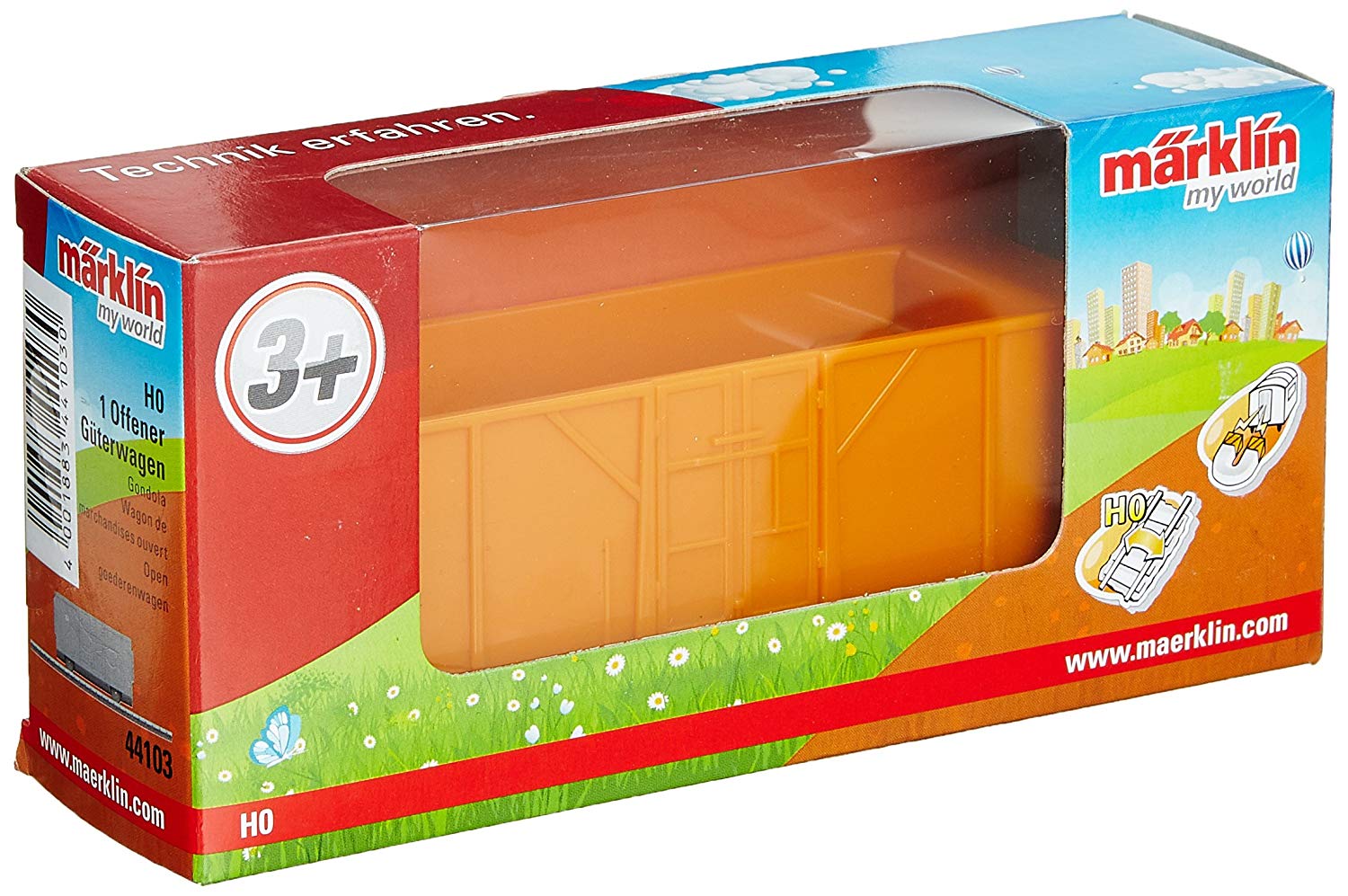 Märklin 44103 Open Freight Carrier Magnetic Couplings, Orange