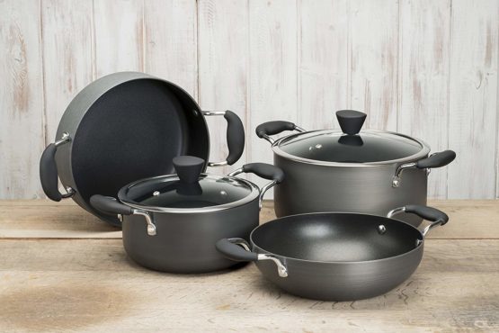Zinel 4151 Non-Stick Stockpot/Casserole with Hard Anodised Induction Base, Grey, 22 cm - Image 4