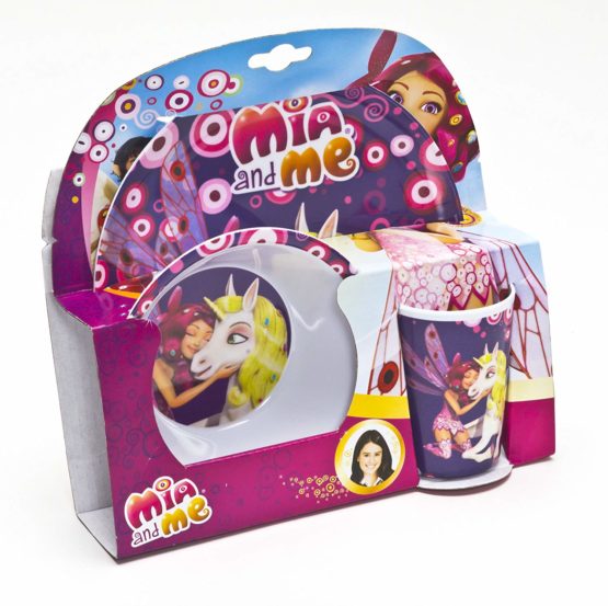 Mia and me - Melamine Dinnerware Set Breakfast (3 pcs) Plate Cup Bowl - Image 2
