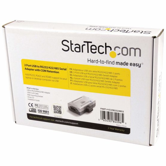 StarTech USB to Serial Adapter - 2 Port - RS232 RS422 RS485 - COM Port Retention - FTDI USB to Serial Adapter - USB Serial (ICUSB2324852) - Image 3