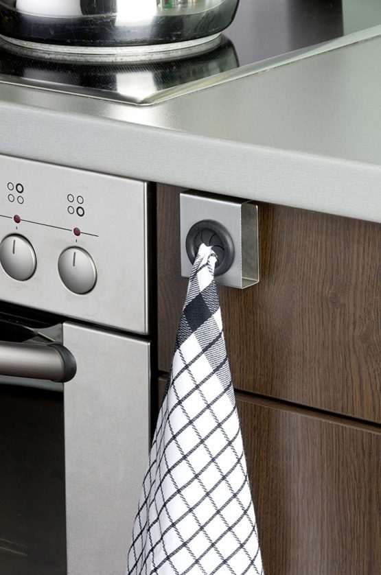 WENKO Kitchen Hook Push, Stainless steel, Silver matt, 4 x 5 x 6 cm - Image 3