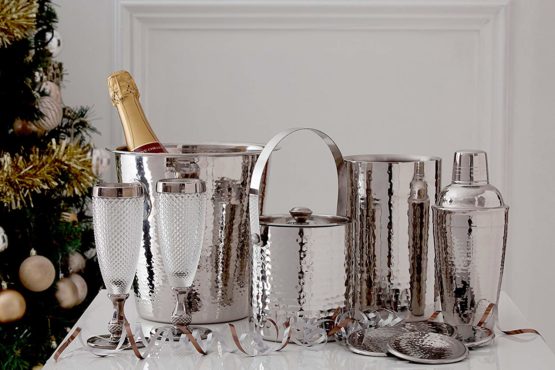 Premier Housewares Wine Cooler - Hammered Stainless Steel - Image 4