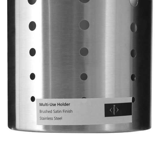 Premier Housewares Utensil Holder - Brushed Stainless Steel - Image 3
