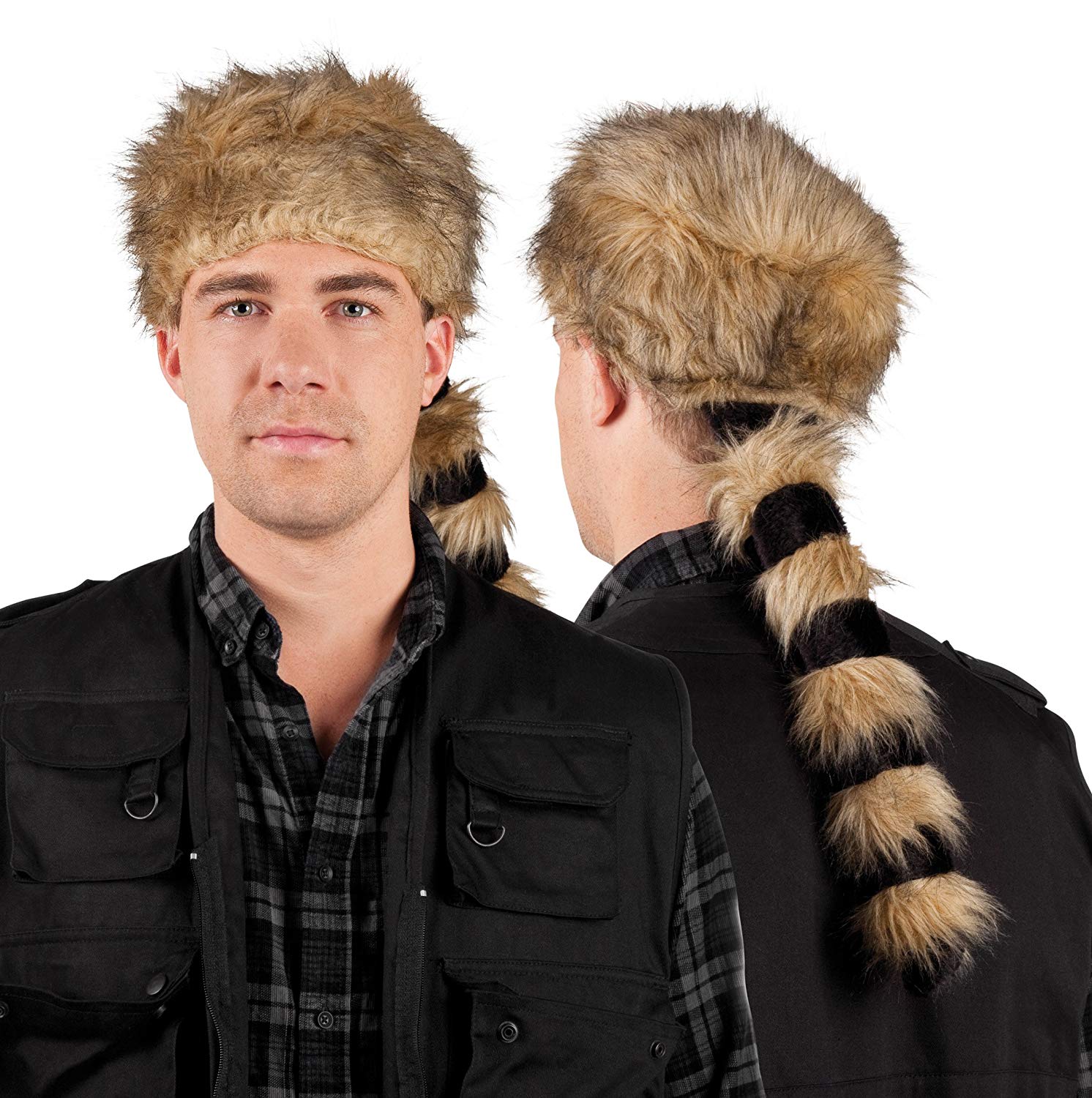Boland Alaska Hat, Faux Fur Coonskin Cap with Long Tail, Brown Adult Fancy Dress Costume Accessory - Image 3