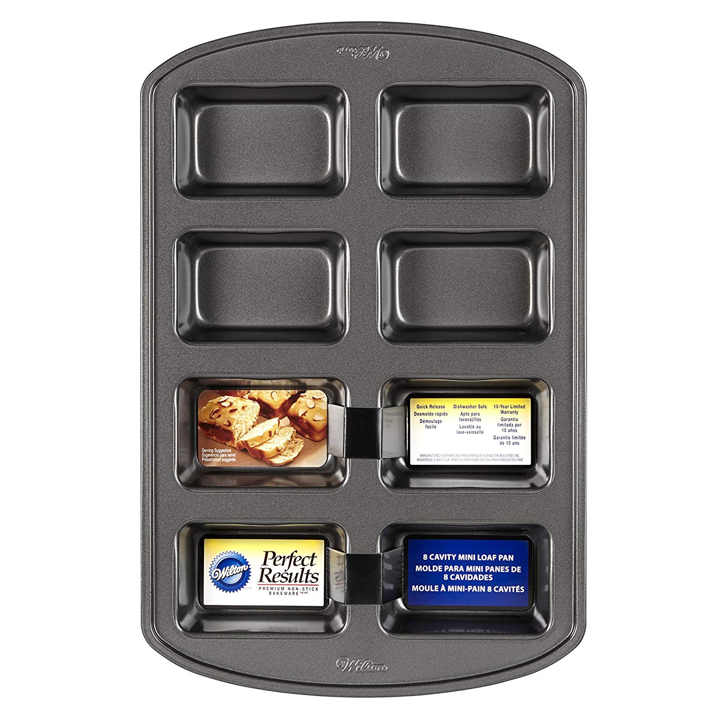 Wilton 21053972 Mini Loaf Baking Tin, Perfect Results, Non Stick, 8