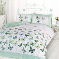 Rapport Home Green Single Duvet Cover and 1 Pillowcase Set Bedding Butterfly Girl's Bedlinen, Cotton and Polyester